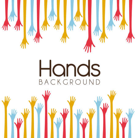 hands of different colors. cultural and ethnic diversity, vector illustrationのイラスト素材