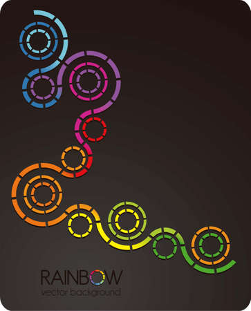 illustration of discontinuous circles isolated on black background, vector illustrationのイラスト素材