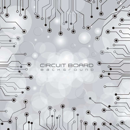circuit board,  on lights and gray gradient background illustrationのイラスト素材