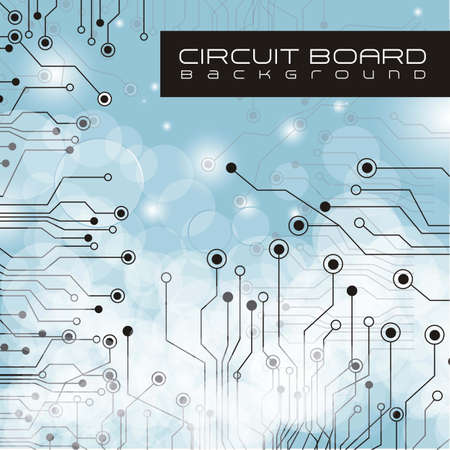 circuit board,  on lights and gray gradient backgroundのイラスト素材