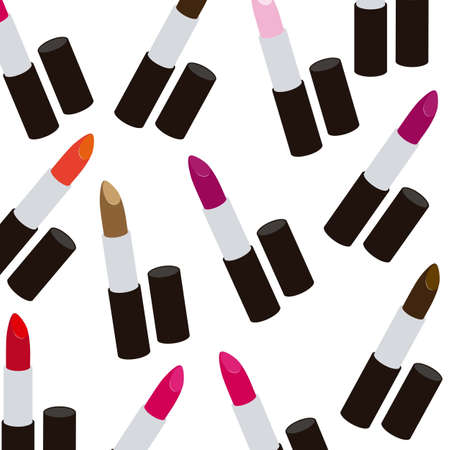 Illustration of lipsticks isolated on white backgroundのイラスト素材