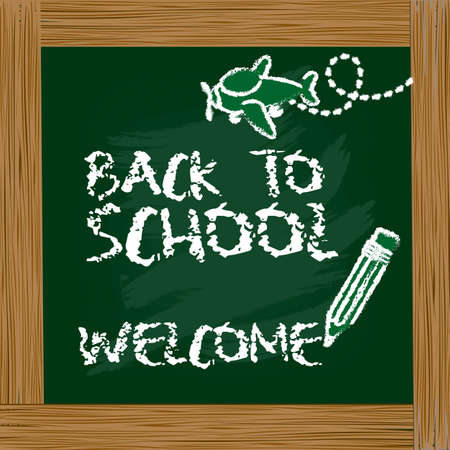illustration of blackboard with a message back to schoolのイラスト素材