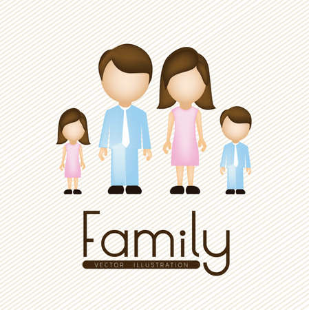 Family illustration isolated on white backgroundのイラスト素材