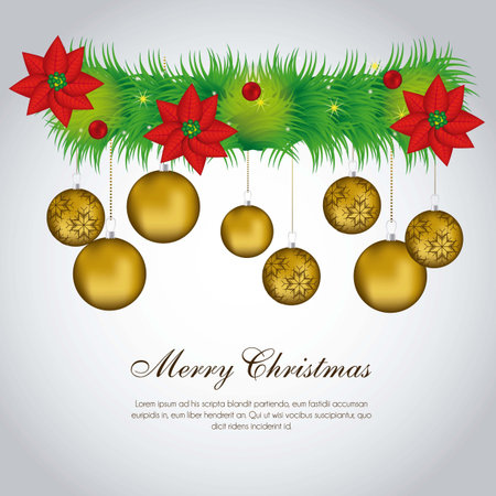 Illustration of mistletoe with Christmas ballsのイラスト素材