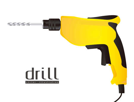 Illustration of a drill isolated on white background, illustrationのイラスト素材