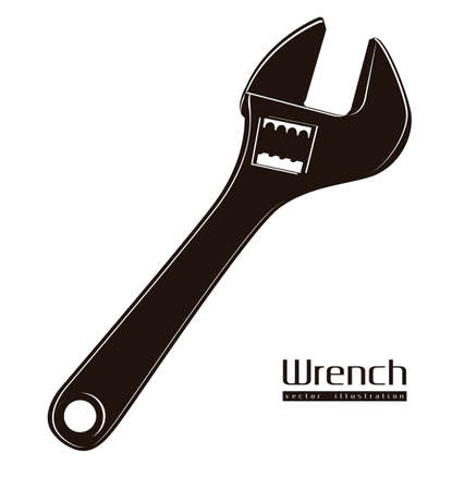 Illustration of silhouette of wrench,  illustrationのイラスト素材