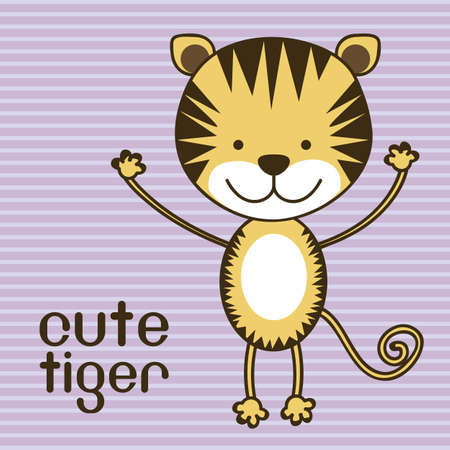 Illustration of a cute tiger background, illustrationのイラスト素材