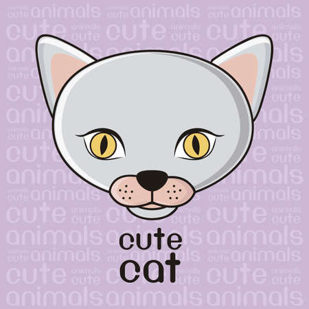 Illustration of a cute cat background, illustrationのイラスト素材