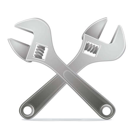 Illustration of  wrenches isolated on white background, tools,  illustrationのイラスト素材