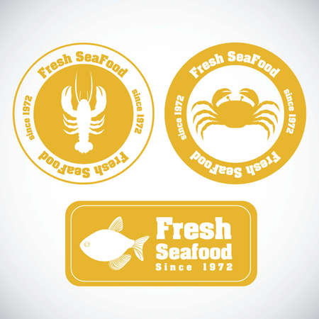 Stamp illustration of sea animals, vector illustrationのイラスト素材