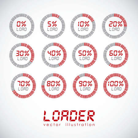 illustration of timers with different times, vector illustrationのイラスト素材