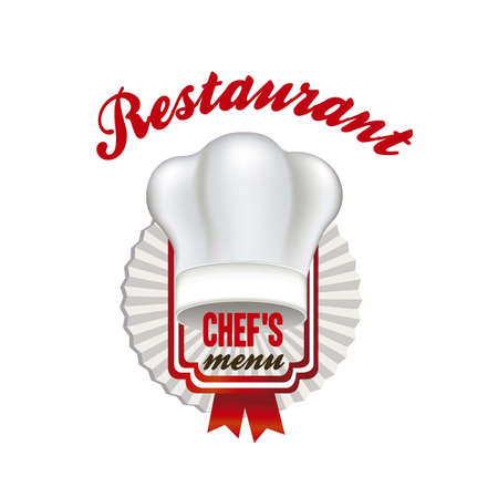 illustration of a white chef's hat, vector illustrationのイラスト素材