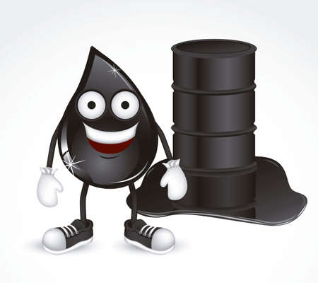 Illustration of petroleum drop with shoes and gloves, vector illustrationのイラスト素材