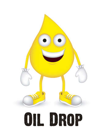 Illustration of oil drop with shoes and gloves, vector illustrationのイラスト素材