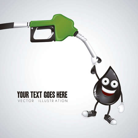 illustration of gasoline dispenser hanging oil drop, vector illustrationのイラスト素材