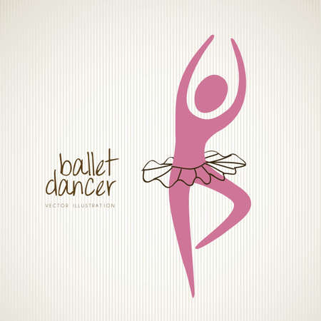 Illustration ballet dancer in position, vector illustrationのイラスト素材