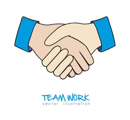 Illustration of handshake isolated on white background, vector illustrationのイラスト素材
