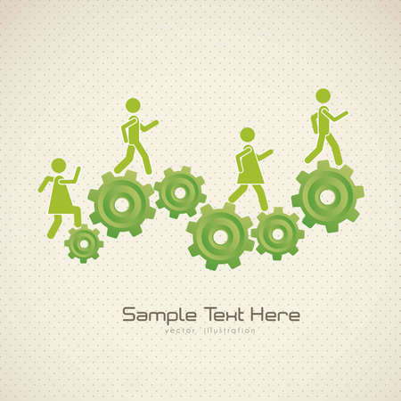 Illustration of gears forming a mountain, vector illustrationのイラスト素材