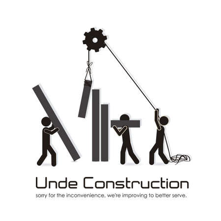 under construction, building with bars silhouettes, vector illustrationのイラスト素材