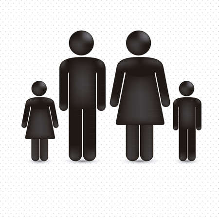 illustration of a family in 3d, vector illustrationのイラスト素材