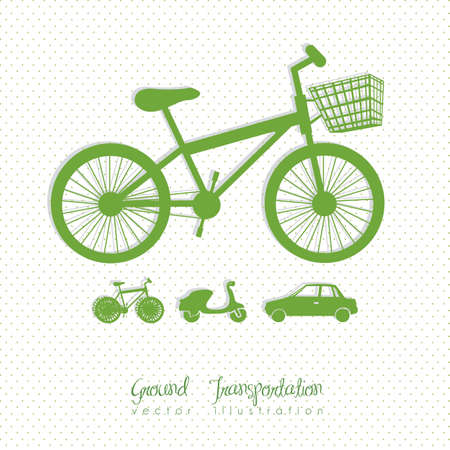 ecological bike, and illustrations of eological transportation, vector illustrationのイラスト素材