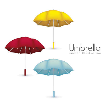 illustration of colorful umbrellas, isolated on white background, vector illustrationのイラスト素材