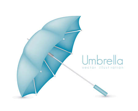 illustration of blue umbrella isolated on white background, vector illustrationのイラスト素材