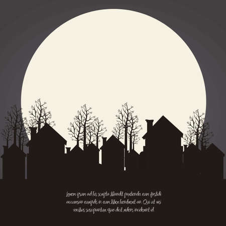 illustration of neighborhood on the  Christmas eve, vector illustration
のイラスト素材