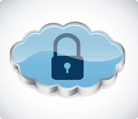 illustration of security in cloud computers and communications technology, vector illustrationのイラスト素材