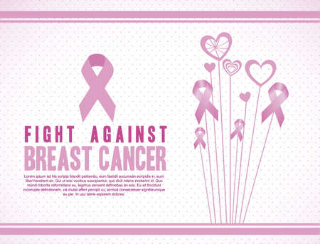 Illustration of breast cancer, fighting breast cancer, vector illustrationのイラスト素材