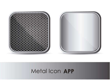 illustration of icon for application, with metal pattern, vector illustrationのイラスト素材