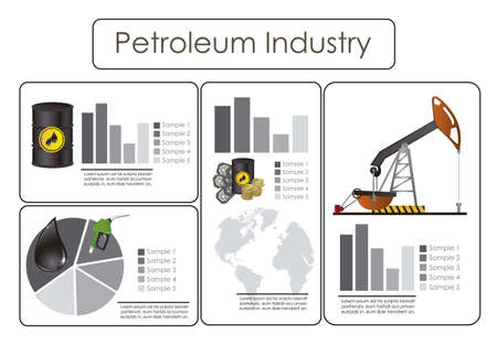infographics illustration of petroleum icons, vector illustrationのイラスト素材