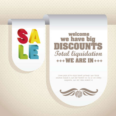 illustration of sale labels, with colorful 3D lettersのイラスト素材