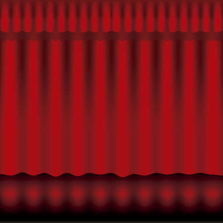 Illustration of showbiz, red curtainのイラスト素材