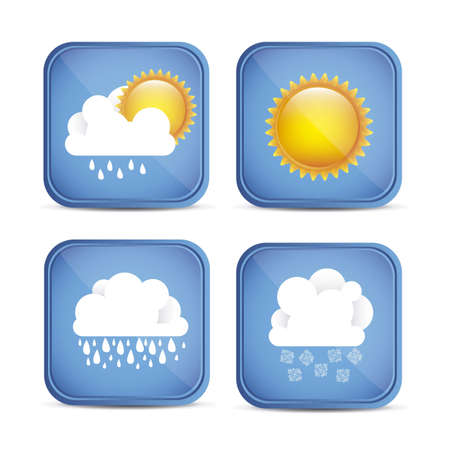 Cloud seasons. Spring, summer, autumn and winter. vector illustrationのイラスト素材