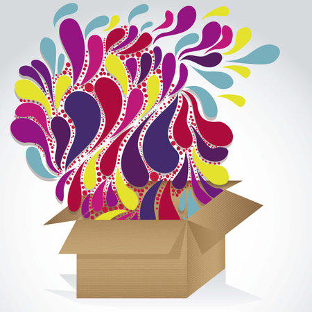 illustration of colorful drops in a box, vector illustration