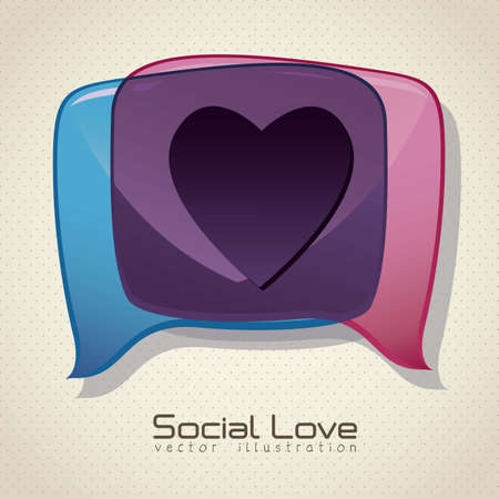 Illustration of balloons, love social networking, vector illustrationのイラスト素材
