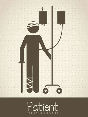 Illustration of Life icons, hospitalized with serum, vector illustrationのイラスト素材