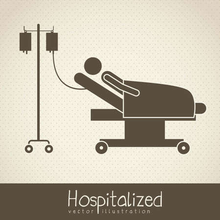 Illustration of Life icons, hospitalized with serum, vector illustrationのイラスト素材