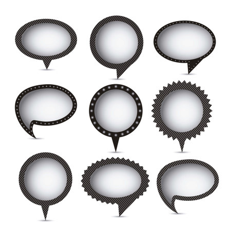 Illustration of retro speech bubbles. black and withe text balloons. Vector illustration
のイラスト素材