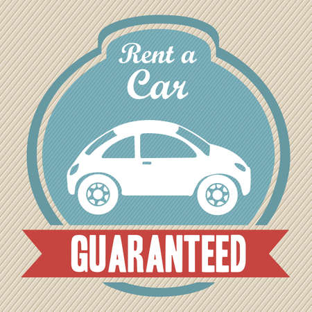 Illustration of rent a car, Vintage label illustration, vector illustrationのイラスト素材