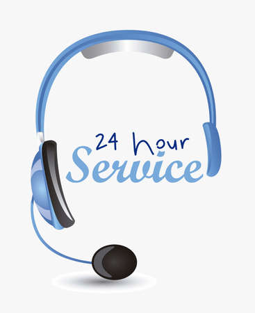Illustration of service icon, operator service 24 hours a day, vector illustrationのイラスト素材