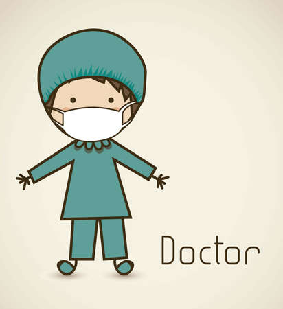 Illustration of a surgeon with a suit, Doctor icon, vector illustrationのイラスト素材