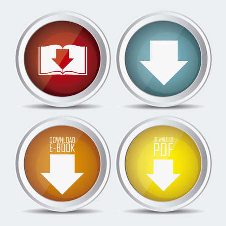 Illustration of Download ebook, with book icons, vector illustrationのイラスト素材