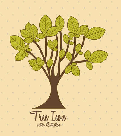 Illustration of tree icon with leaves, vector illustrationのイラスト素材