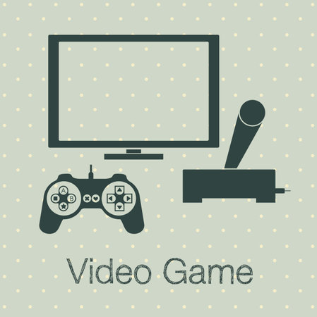 illustration of game controls, Videogames Silhouettes, vector illustration
