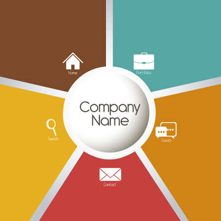 illustration of company's portfolio of services, web template, vector illustrationのイラスト素材