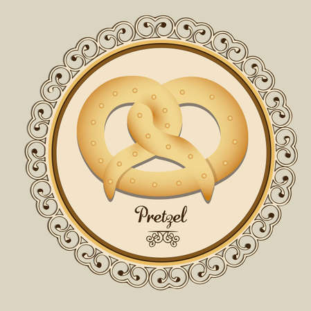 Illustration of pretzel and food, bakery icon, vector illustrationのイラスト素材