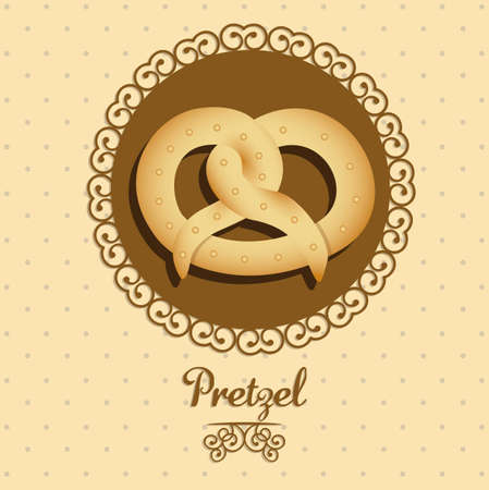 Illustration of pretzel and food, bakery icon, vector illustrationのイラスト素材