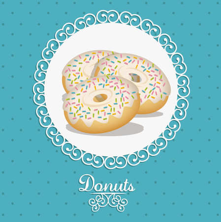 Illustration of donut and food, bakery icon, vector illustrationのイラスト素材